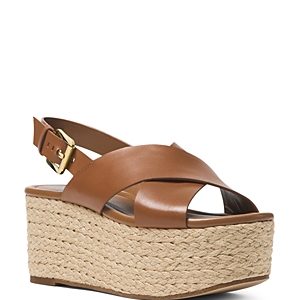 Michael Michael Kors Jodi Leather Platform Wedge Espadrille Sandals