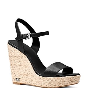 Michael Michael Kors Women's Jill Leather Espadrille Platform Wedge Sandals