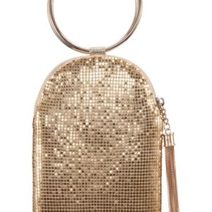 Nina Metallic Mesh Handbag - Metallic