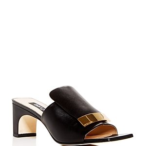 Sergio Rossi Women's Leather Mid-Heel Slide Sandals