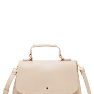 Sole Society Hingi Faux Leather Satchel - Beige