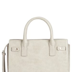 Sole Society Medium Estella Faux Leather Satchel - White