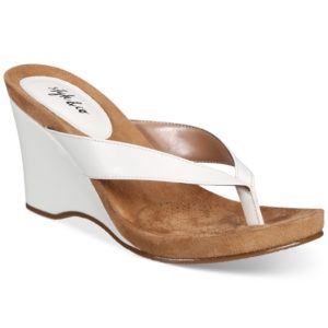 Style & Co Chicklet Wedge Thong Sandals, Created for Macy's Women's Shoes