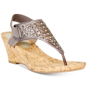 White Mountain Arnette Embellished Wedge Sandals, Created for Macy's Women's Shoes