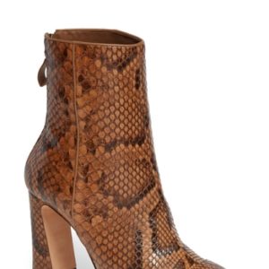 Women's Alexandre Birman Corella Exotic Genuine Python Bootie, Size 7 M - Brown