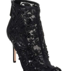 Women's Badgley Mischka Verona Peep Toe Bootie, Size 5 M - Black