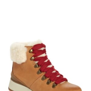 Women's Bionica Diablo Genuine Shearling Bootie, Size 6 M - Brown