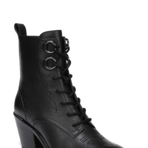 Women's Diane Von Furstenberg Dakota Lace-Up Bootie, Size 5.5 M - Black