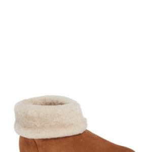 Women's Fitflop Sarah Genuine Shearling Trim Bootie, Size 5 M - Beige