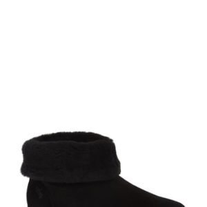 Women's Fitflop Sarah Genuine Shearling Trim Bootie, Size 5 M - Black