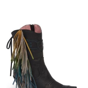 Women's Lane Boots Fringe Western Bootie, Size 5 M - Black