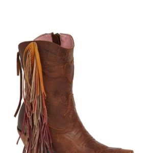 Women's Lane Boots Fringe Western Bootie, Size 5 M - Brown