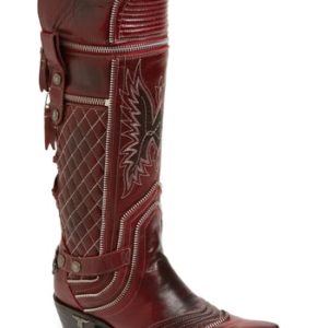 Women's Lane Boots Zip It Convertible Knee High Western Boot, Size 5 M - Red