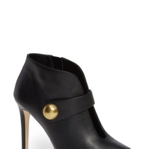 Women's Michael Michael Kors Agnes Open Toe Bootie, Size 5.5 M - Black