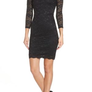 Women's Sequin Hearts Open Back Glitter Lace Cocktail Sheath