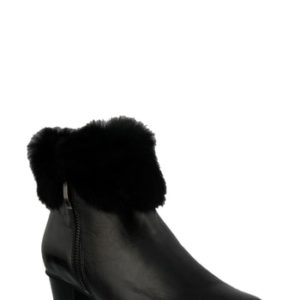 Women's Spring Step Burnside Faux Fur Trim Bootie, Size 6.5-7US / 37EU - Black