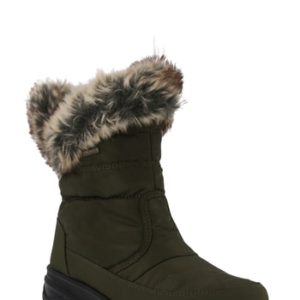 Women's Spring Step Korine Waterproof Faux Fur Bootie, Size 5.5-6US / 36EU - Green