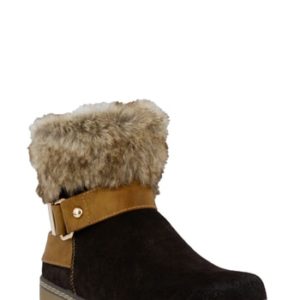 Women's Spring Step Popsicle Water Resistant Faux Fur Bootie, Size 5.5-6US / 36EU - Brown