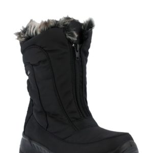 Women's Spring Step Zigzag Waterproof Faux Fur Bootie, Size 8.5US / 39EU - Black