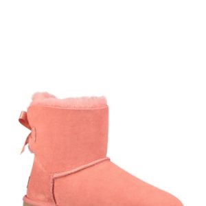 Women's Ugg Mini Bailey Bow Ii Genuine Shearling Bootie, Size 5 M - Pink