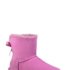 Women's Ugg Mini Bailey Bow Ii Genuine Shearling Bootie, Size 5 M - Purple