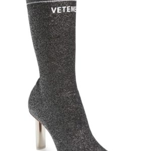 Women's Vetements Lurex Sock Boot, Size 7US / 37EU - Metallic