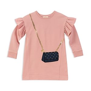 kate spade new york Girls' French Terry Quilted-Handbag Sweater Dress - Little Kid