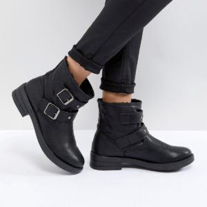 ASOS ACCENT Studded Biker Ankle Boots - Black