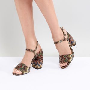 ASOS DESIGN Hamish Woven Heeled Sandals - Multi