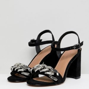 ASOS DESIGN Hawk chain block heeled sandals - Black