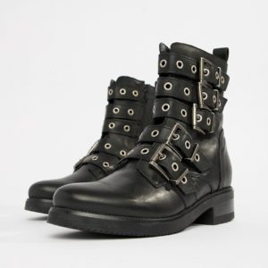 Aldo multi buckle leather ankle boots - Black