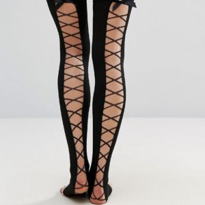 Ann Summers Lace Up Over The Knee - Black