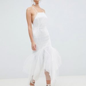 C By Cubic Strappy Lace Maxi Dress - White