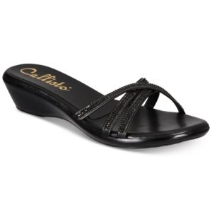 Callisto Shalome Embellished Slide Wedge Sandals, Created for Macy's Women's Shoes