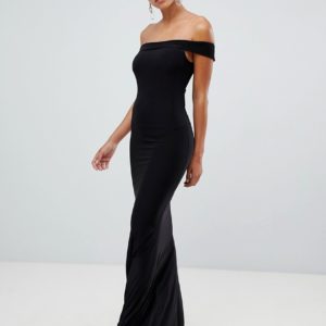 Club L bardot fishtail maxi dress - Black