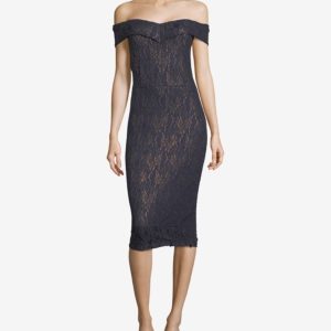 Eci Lace Off-The-Shoulder Cocktail Dress