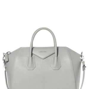 Givenchy 'Medium Antigona' Sugar Leather Satchel - Grey