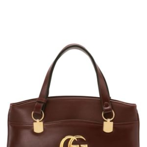 Gucci Large Arli Leather Top Handle Bag - Burgundy