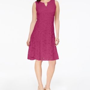 Jm Collection Floral-Lace A-Line Dress, Created for Macy's