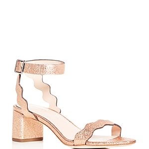 Loeffler Randall Women's Emi Leather Ankle Strap Block Heel Sandals