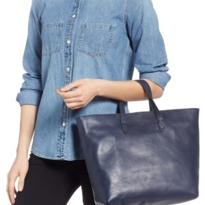 Madewell Zip Top Transport Leather Carryall - Blue