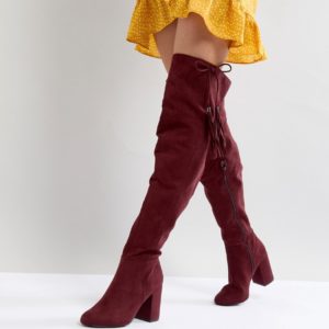 New Look Tassel Over The Knee Boot - Red