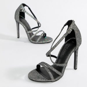 New Look metallic strappy heeled sandals - Silver