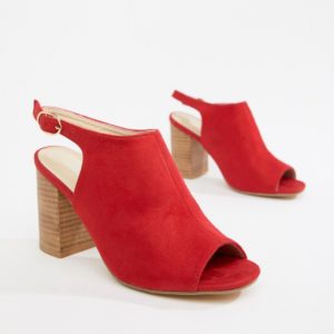 Park Lane Block Heeled Sandals - Red