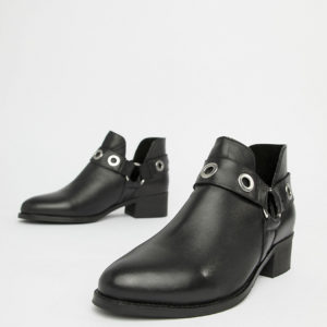 Park Lane Wide Fit Leather Ankle Boots - Black