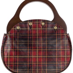 Patricia Nash Tartan Varazze Reversible Wood Handle Satchel