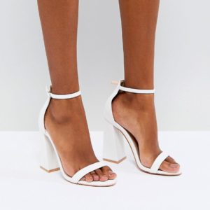 Public Desire Tess White Block Heeled Sandals - White