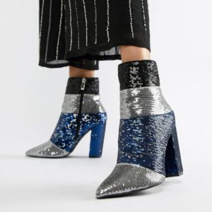 Qupid Sequin Ankle Boots - Multi