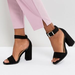 RAID Imani Black Block Heeled Sandals - Black