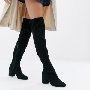 RAID Kola black round toe over the knee boots - Black